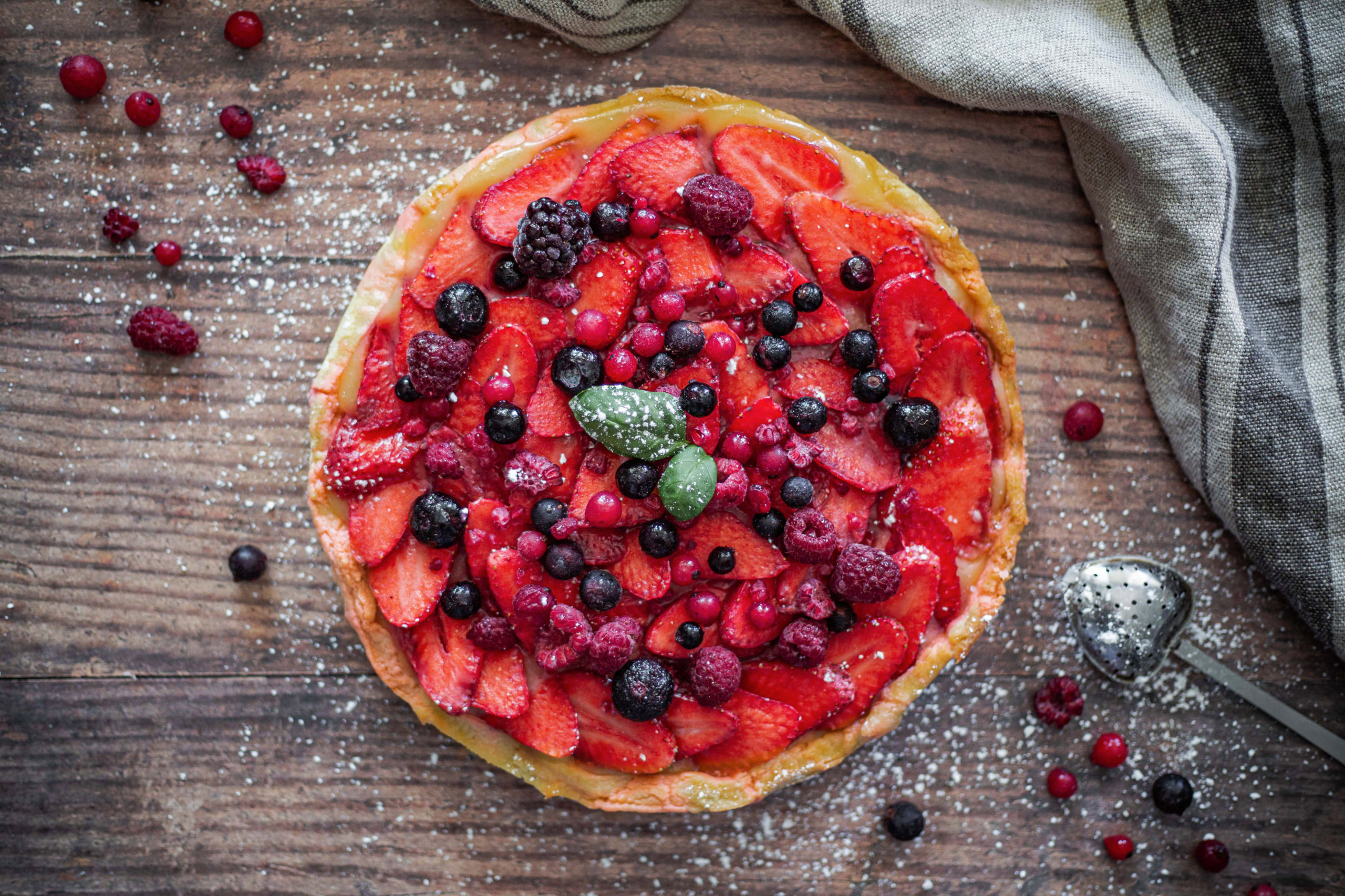 Tarte aux fraises et crème de citron